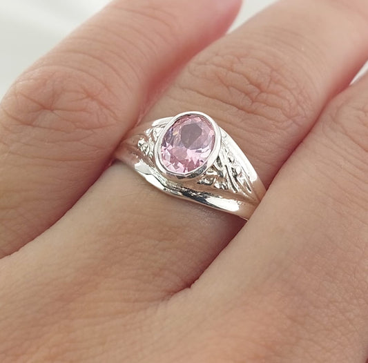 Anillo Graduación Liso Piedra 8x5 Plata 925 27001
