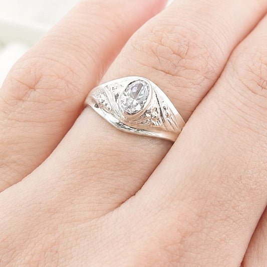Anillo Graduación Liso Plata 925 25157