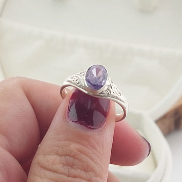 Anillo Graduación Liso Piedra 8x5mm Plata 925 27218