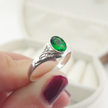 Anillo Graduación Liso Piedra 8x5mm Plata 925 27217