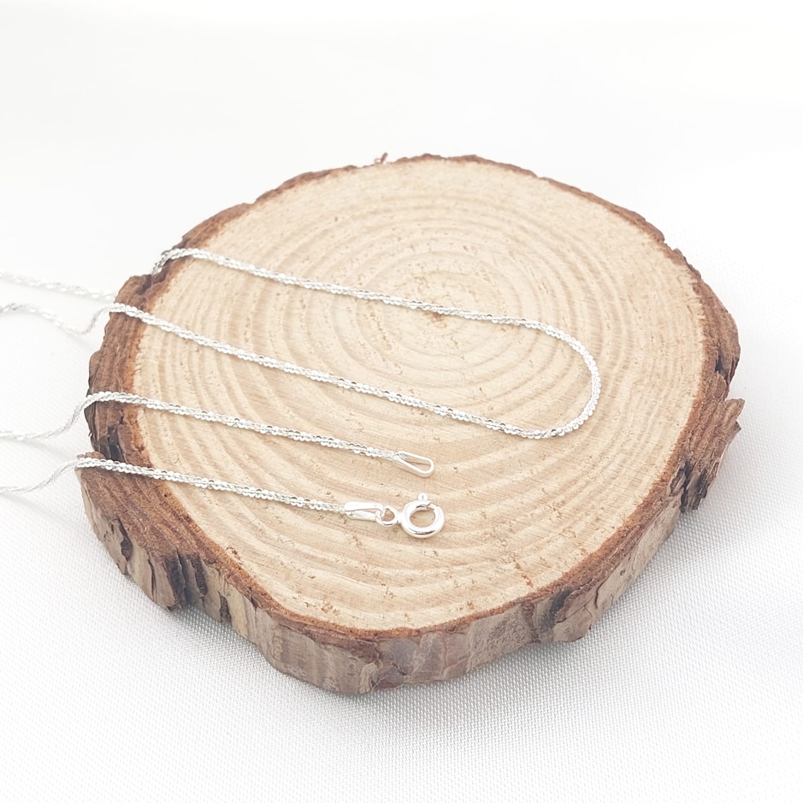 Cadena Trenzada Diamantada 50CM Plata 925 27220