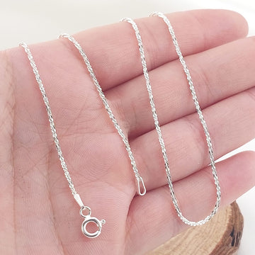 Cadena Trenzada Diamantada 50CM Plata 925 27220