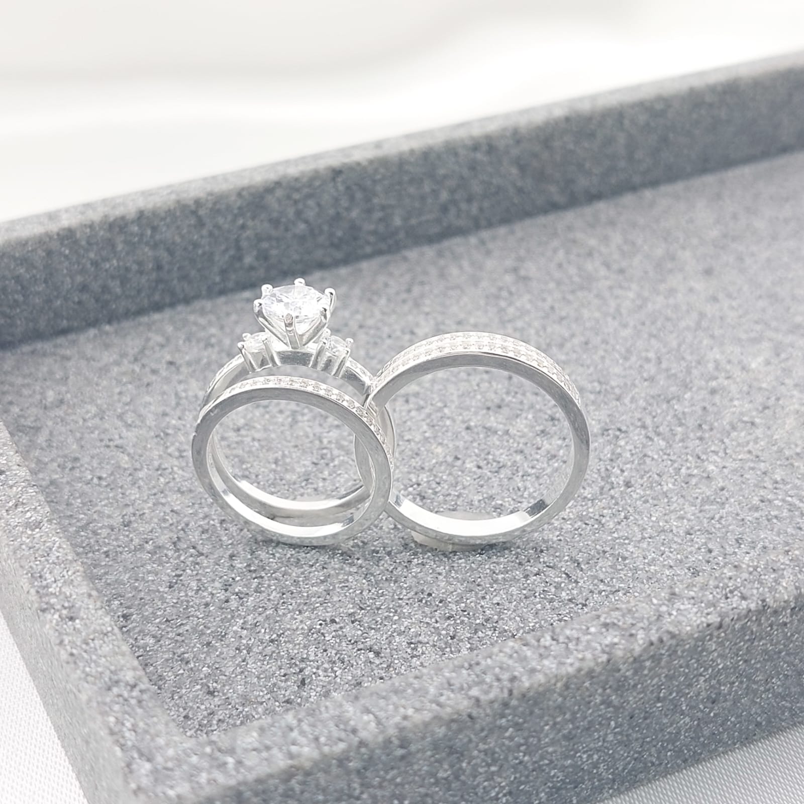 Anillos Tríos Matrimonio Plata 925 27239