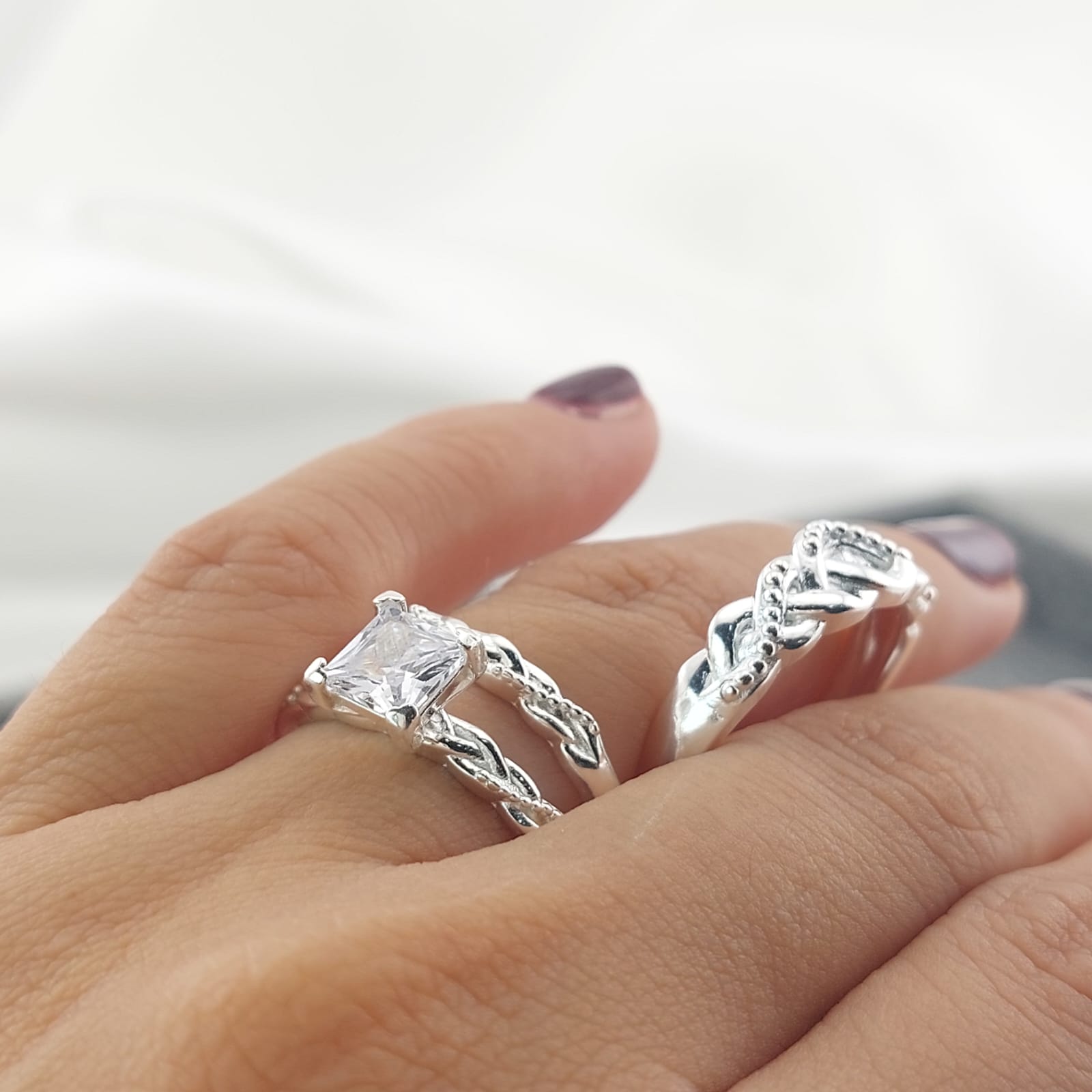 Anillos Tríos Matrimonio Plata 925 27242