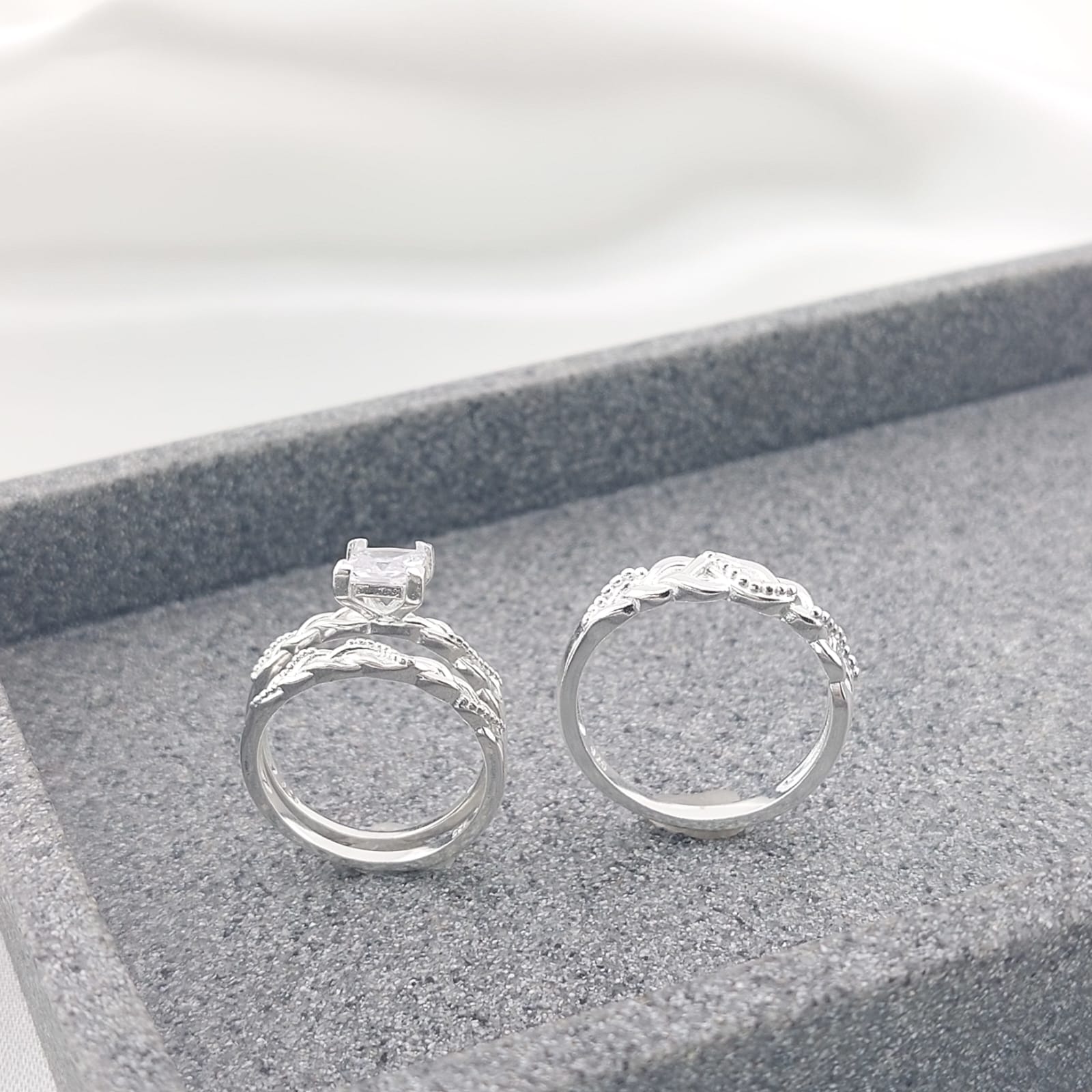Anillos Tríos Matrimonio Plata 925 27242