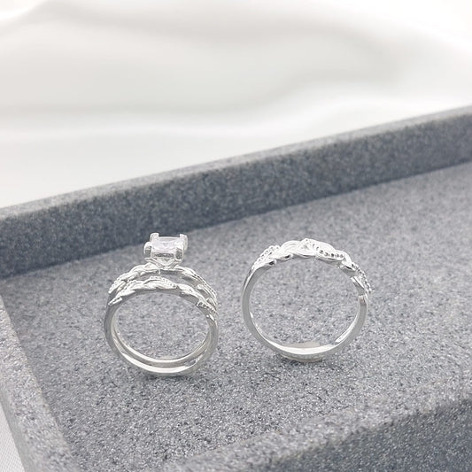 Anillos Tríos Matrimonio Plata 925 27242