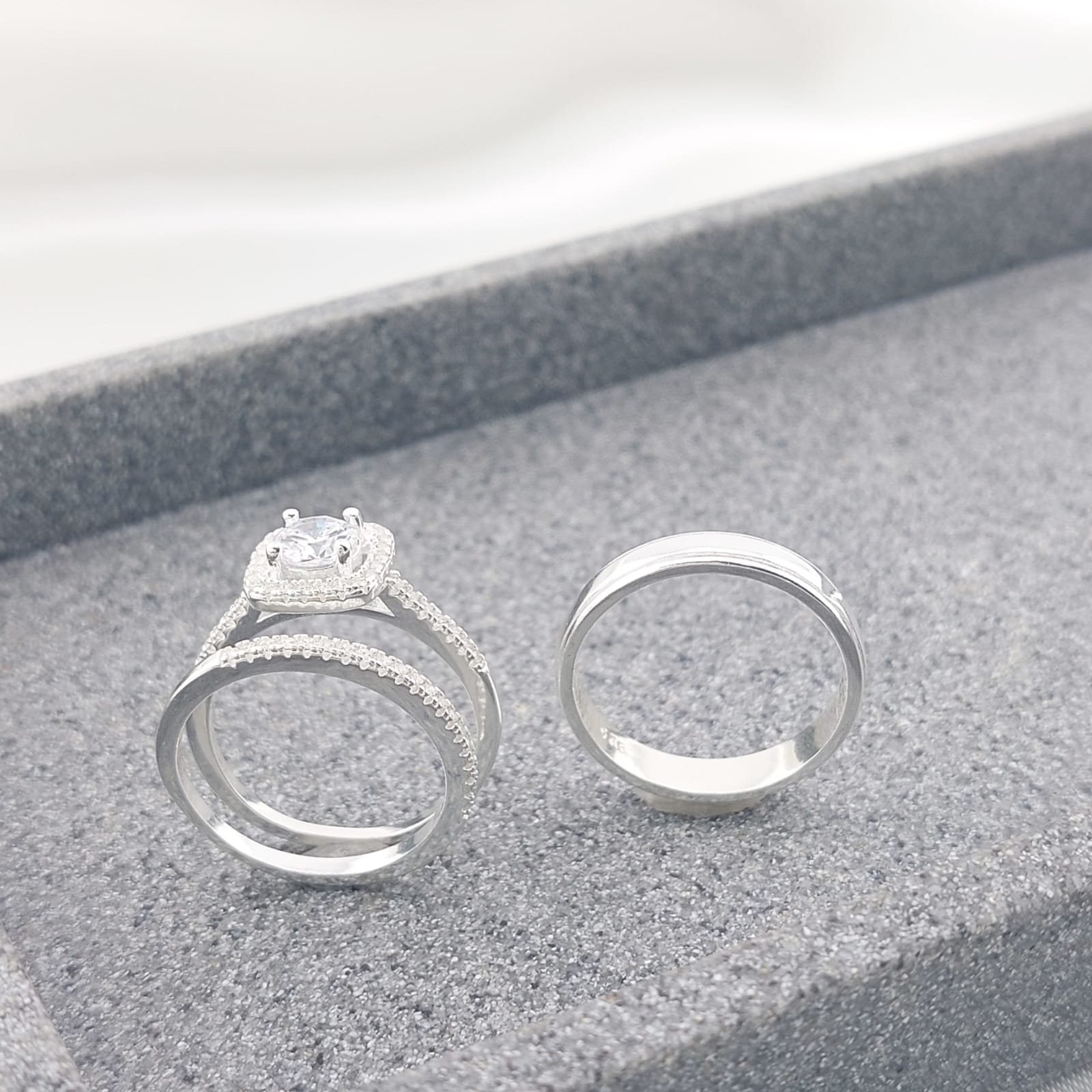 Anillos Tríos Matrimonio Plata 925 27241
