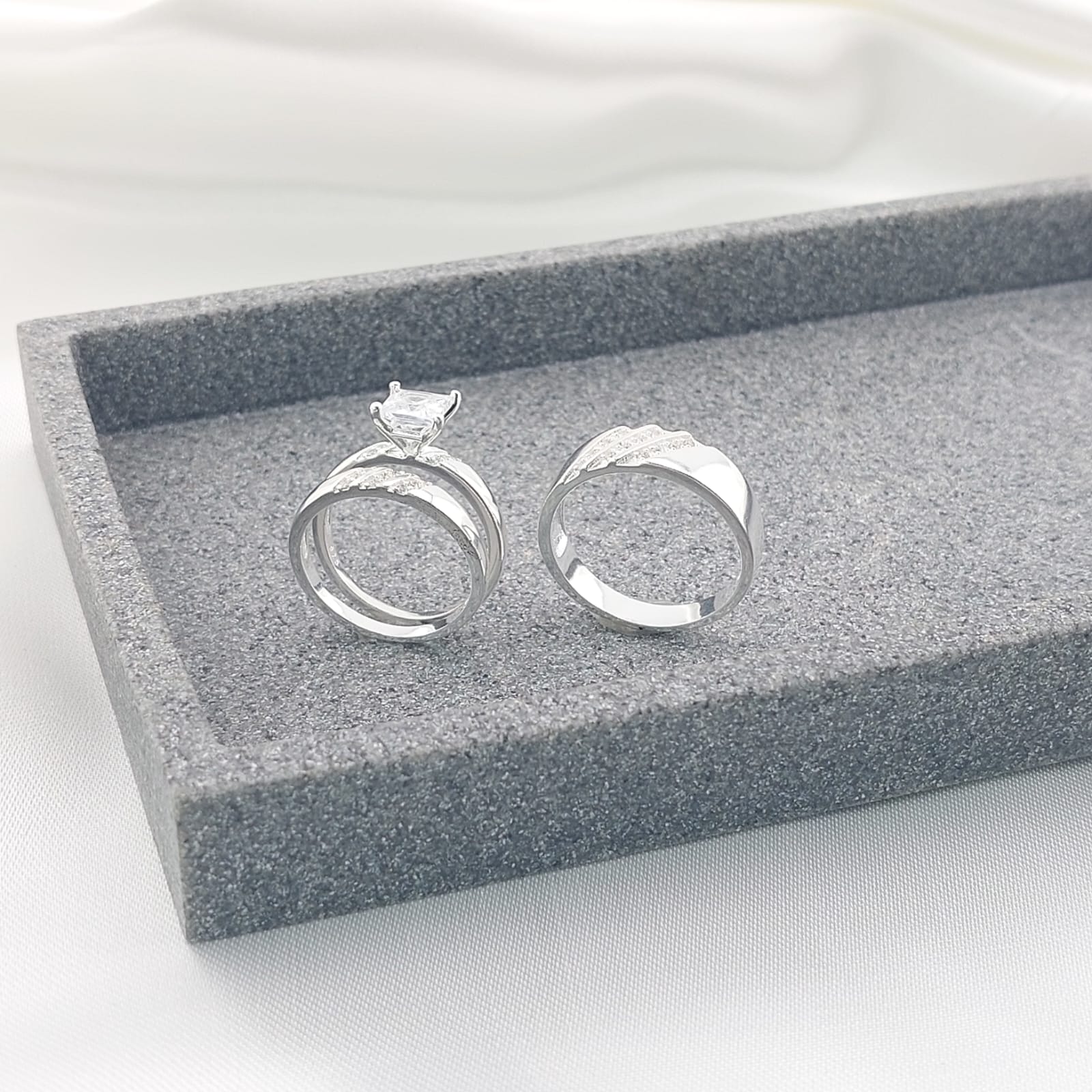 Anillos Tríos Matrimonio Plata 925 27240