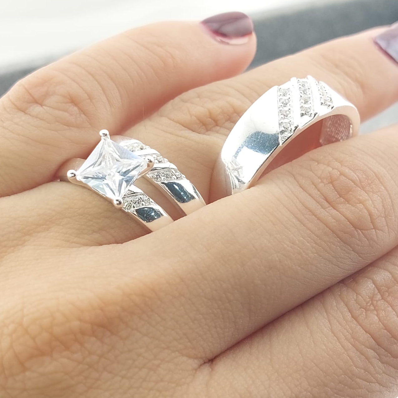 Anillos Tríos Matrimonio Plata 925 27240