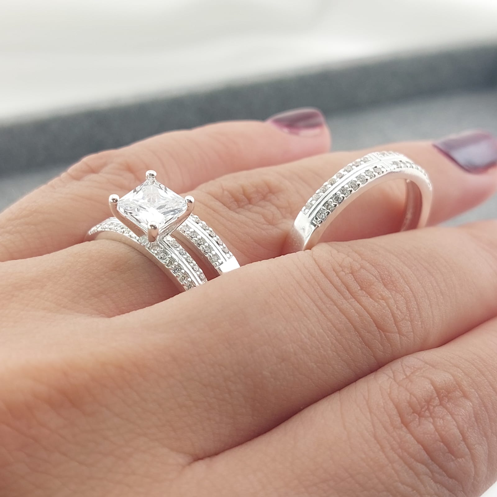 Anillos Tríos Matrimonio Plata 925 27238