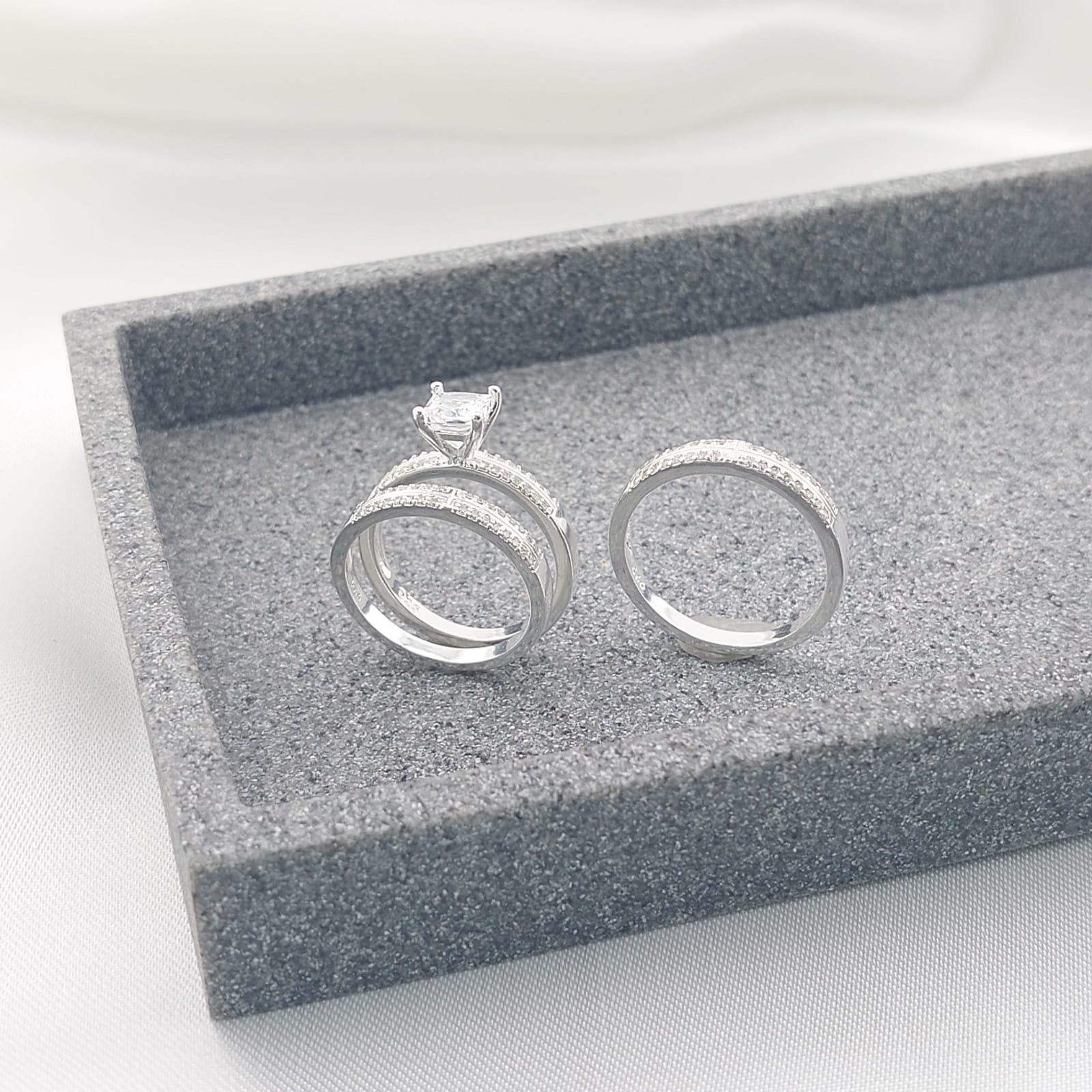 Anillos Tríos Matrimonio Plata 925 27238