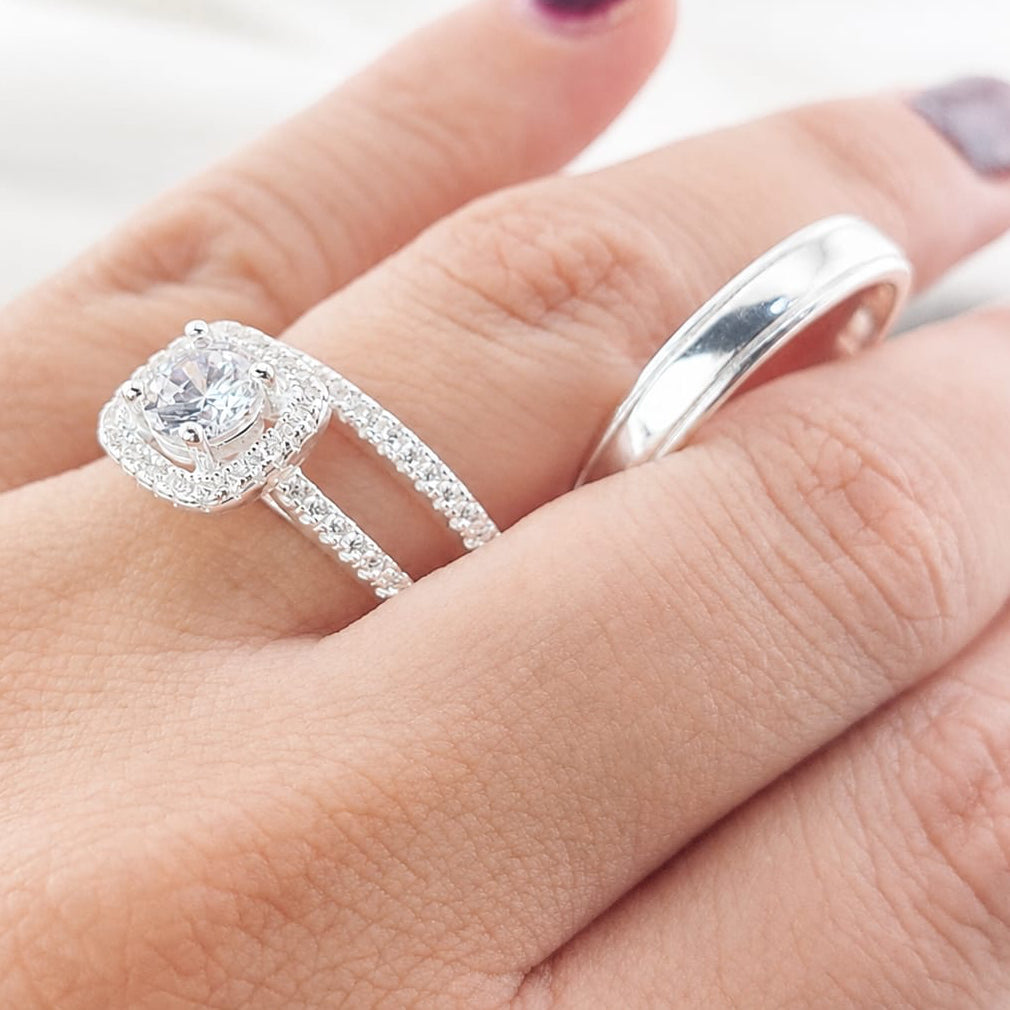 Anillos Tríos Matrimonio Plata 925 27241