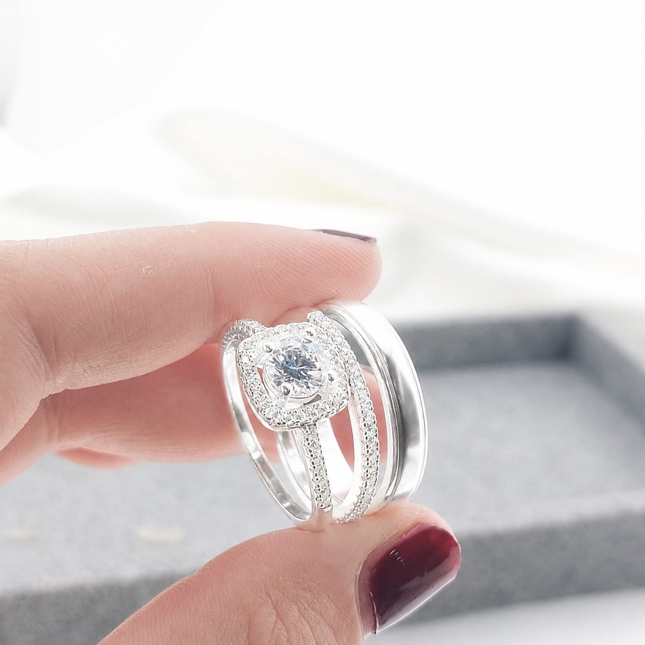 Anillos Tríos Matrimonio Plata 925 27241