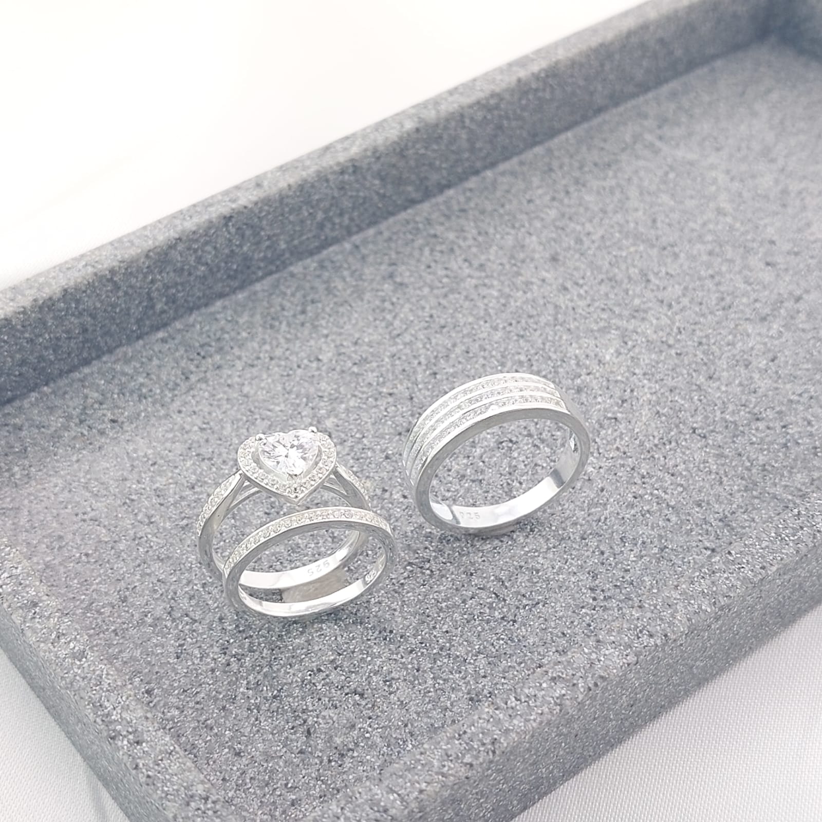 Anillos Tríos Matrimonio Plata 925 27244