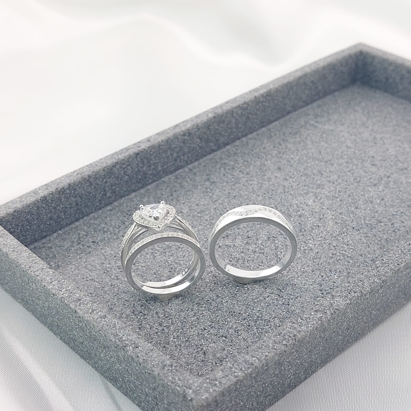 Anillos Tríos Matrimonio Plata 925 27245