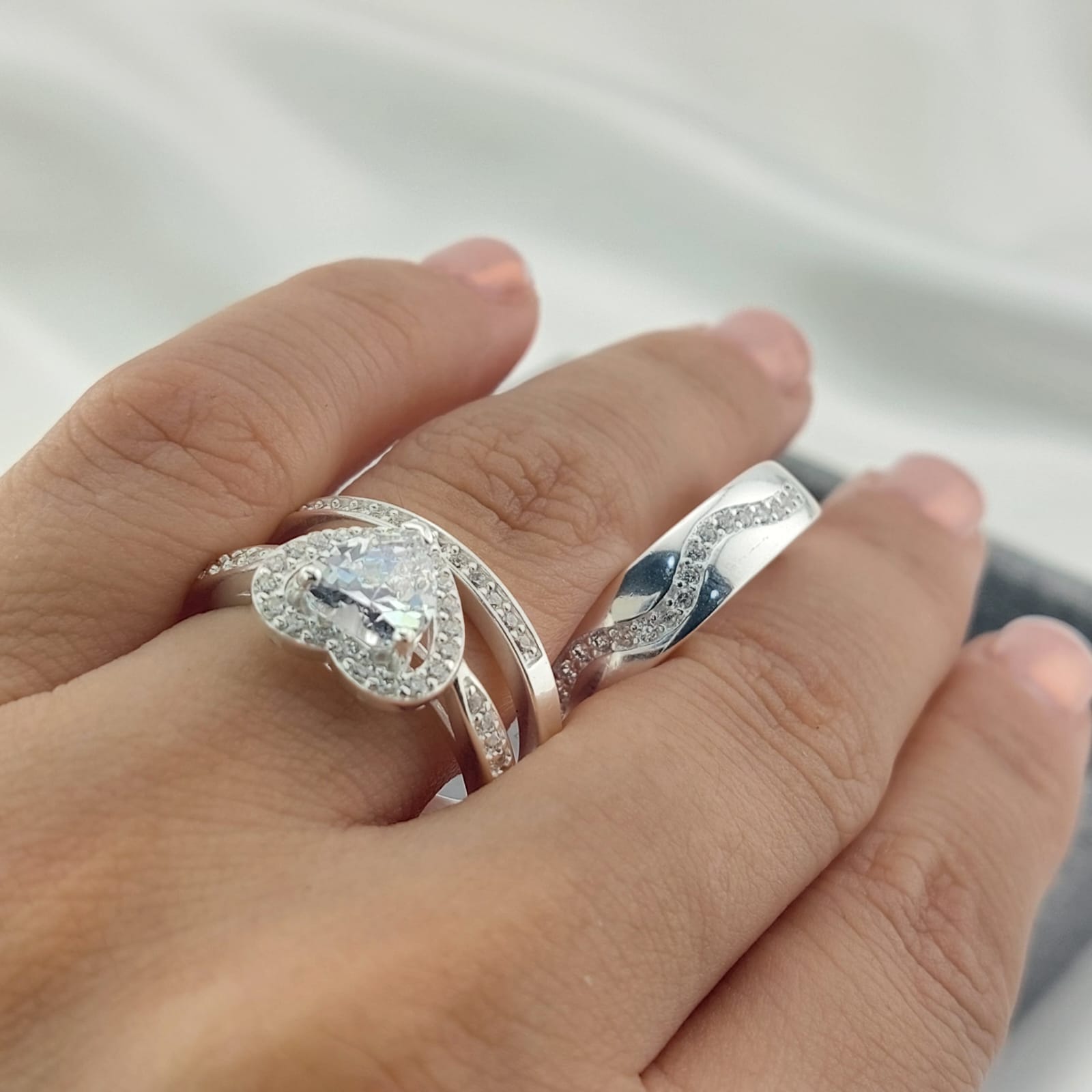 Anillos Tríos Matrimonio Plata 925 27245