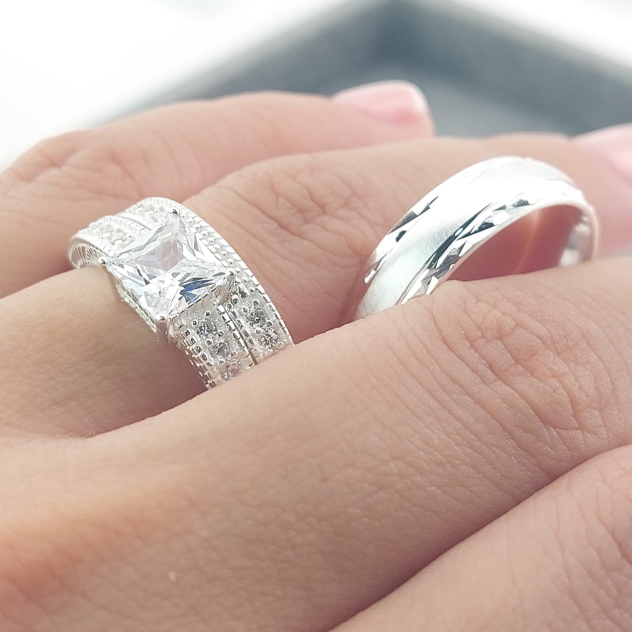 Anillos Tríos Matrimonio Plata 925 27250