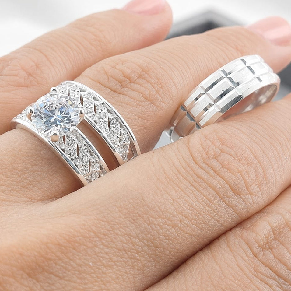 Anillos Tríos Matrimonio Plata 925 27248