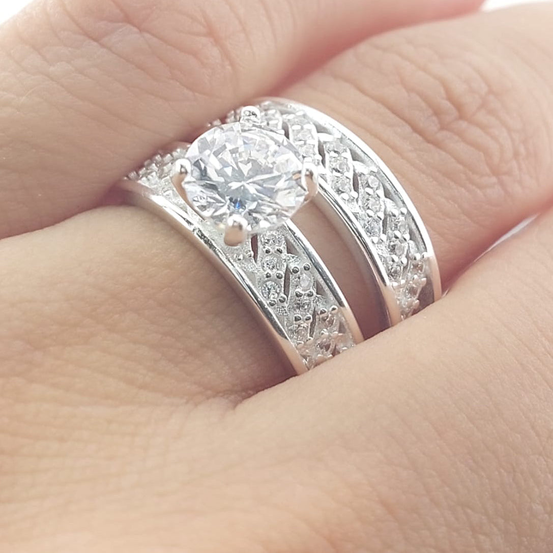 Anillos Dúo Compromiso Plata 925 27251