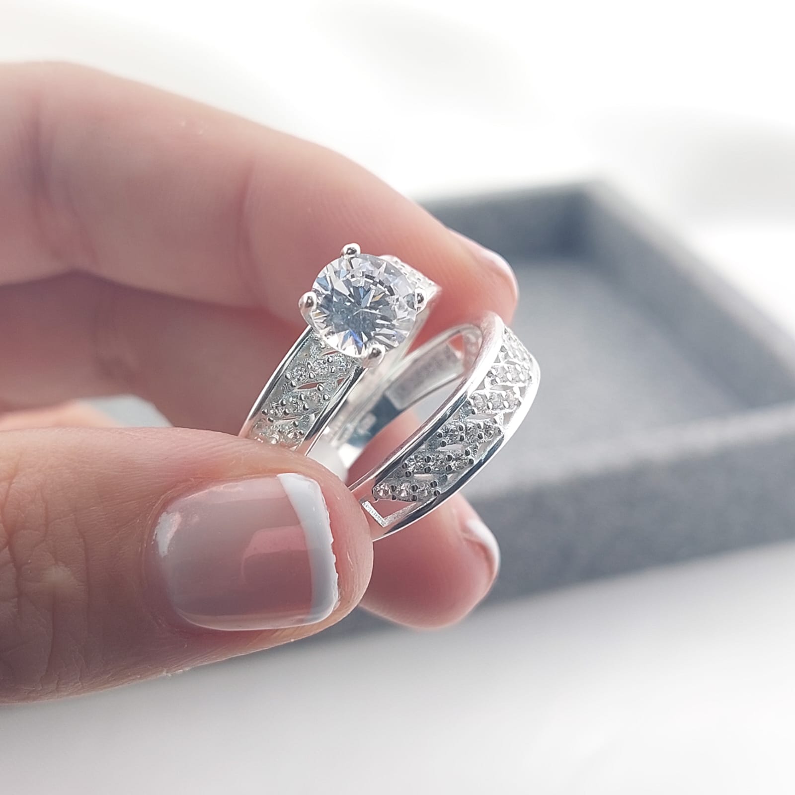 Anillos Dúo Compromiso Plata 925 27251