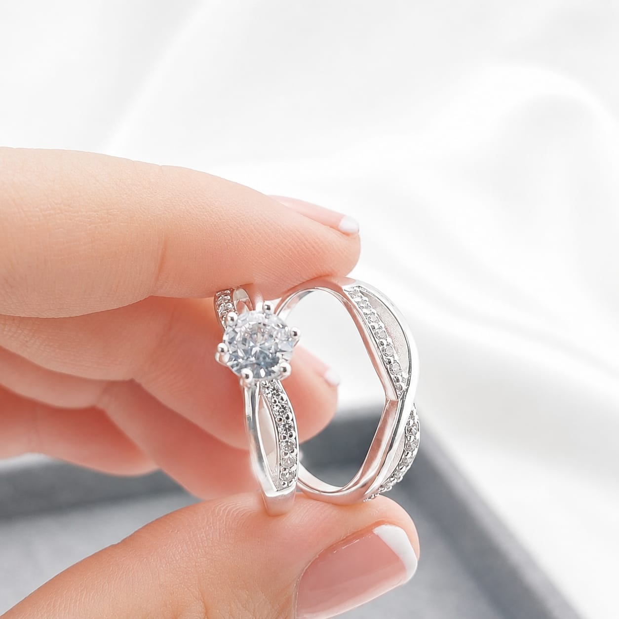 Anillos Dúo Compromiso Plata 925 27256