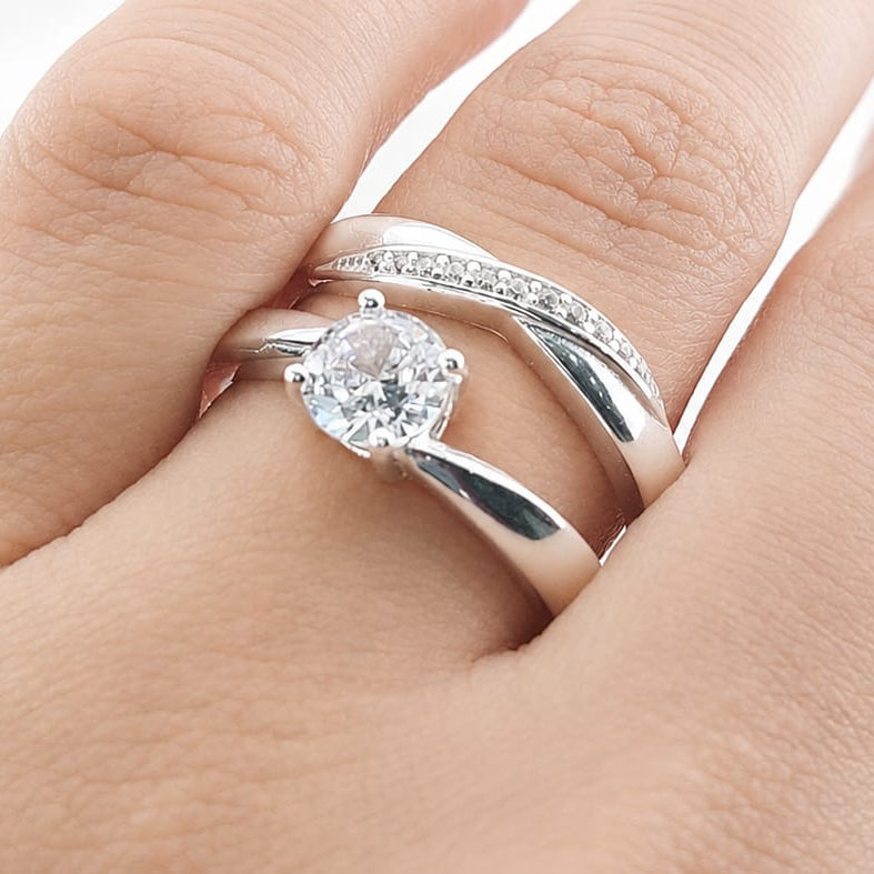 Anillos Dúo Compromiso Plata 925 27254