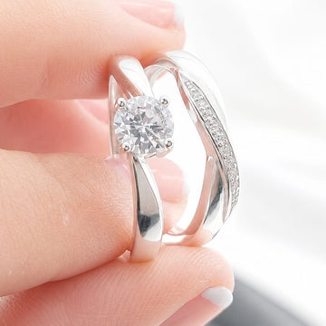 Anillos Dúo Compromiso Plata 925 27254