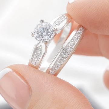 Anillos Dúo Compromiso Plata 925 27255
