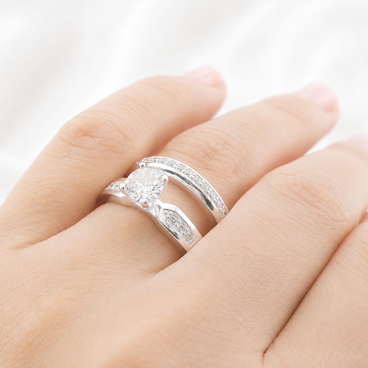 Anillos Dúo Compromiso Plata 925 27255
