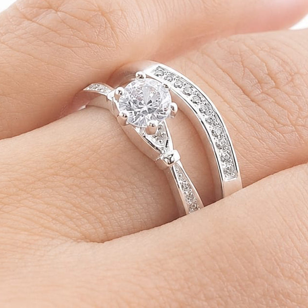 Anillos Dúo Compromiso Plata 925 27258