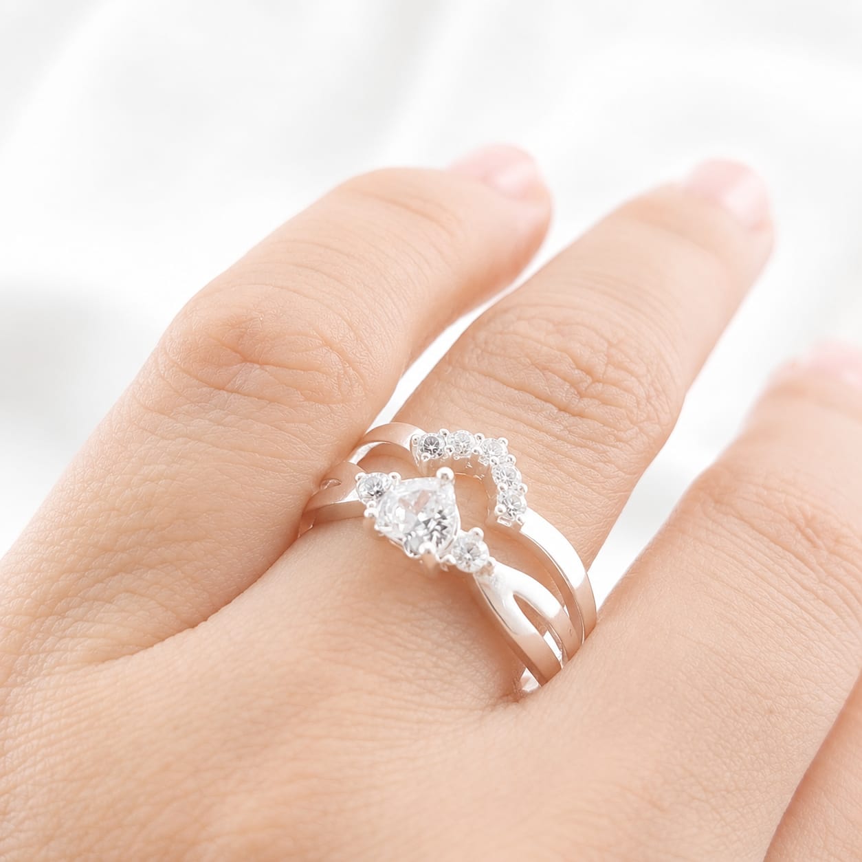 Anillos Dúo Compromiso Plata 925 27259