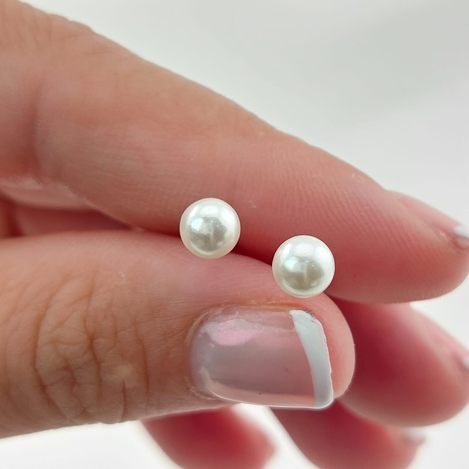 Dormilones Perla Blanca 5mm Plata 925 27263