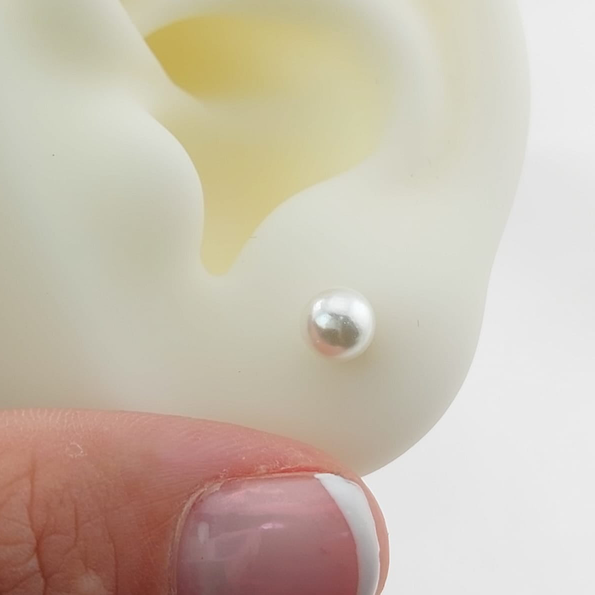 Dormilones Perla Blanca 5mm Plata 925 27263