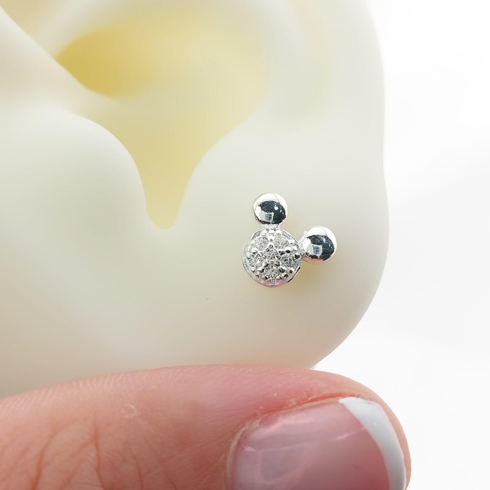 Aretes Diamantades 8mm Plata 925 27264