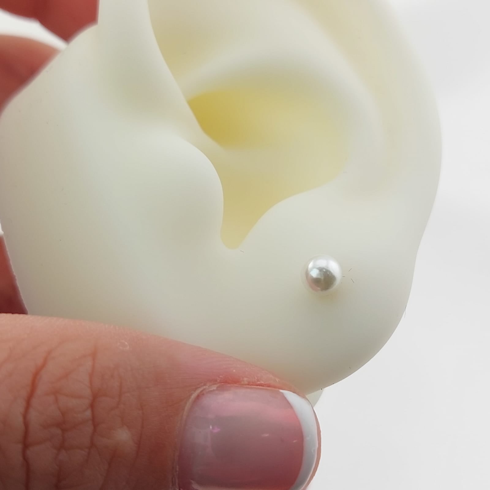 Dormilones Perla Blanca 4mm Plata 925 27262