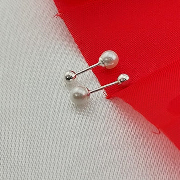 Dormilones Perla Blanca 4mm Plata 925 27262