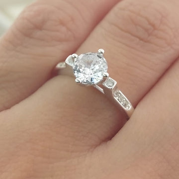 Anillo Compromiso CZ 6mm Plata 925 27269