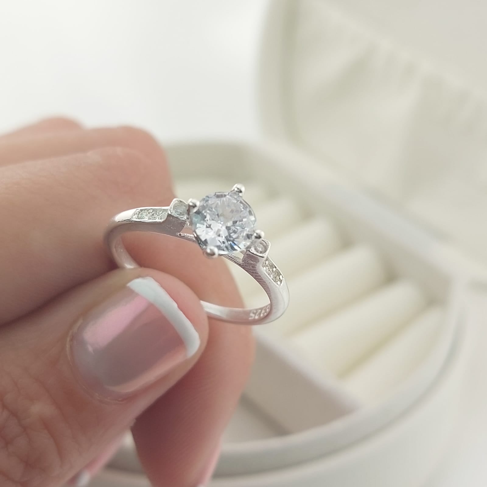 Anillo Compromiso CZ 6mm Plata 925 27269