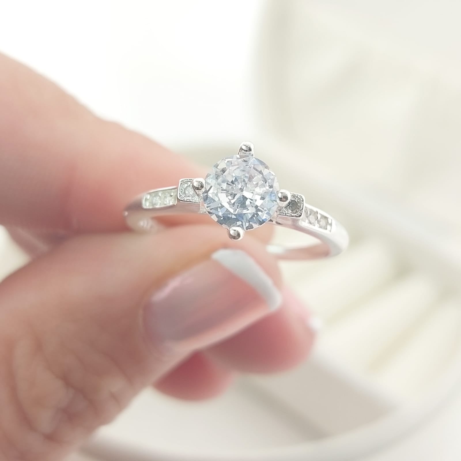 Anillo Compromiso CZ 6mm Plata 925 27269