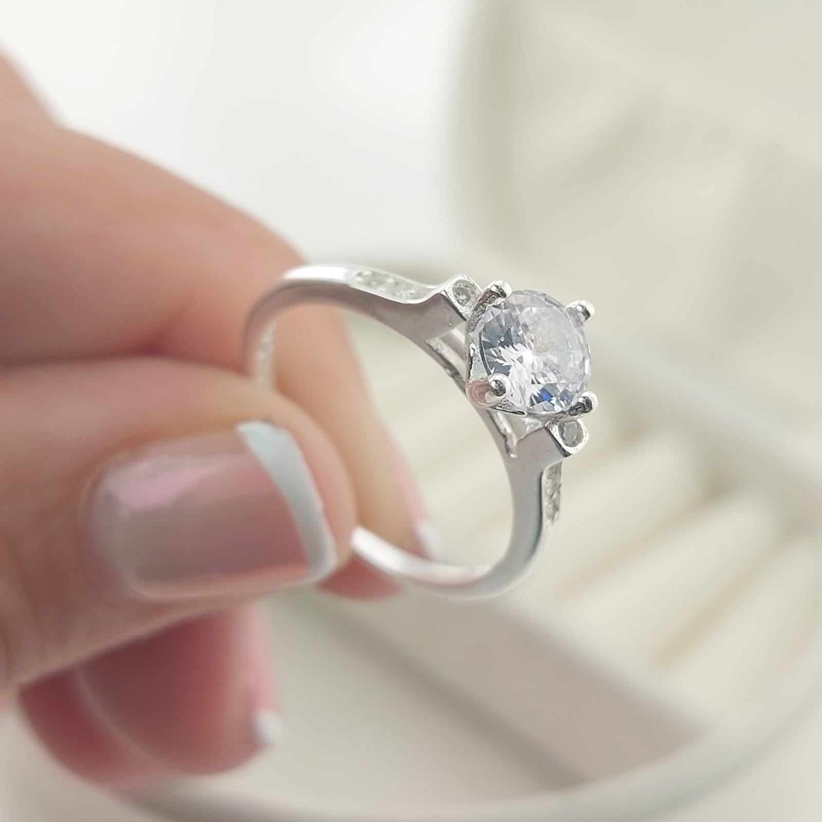 Anillo Compromiso CZ 6mm Plata 925 27269