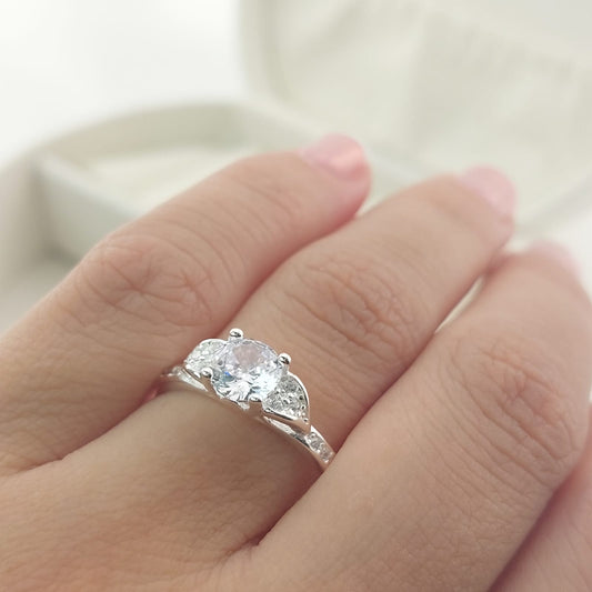 Anillo Compromiso CZ 6mm Plata 925 27270