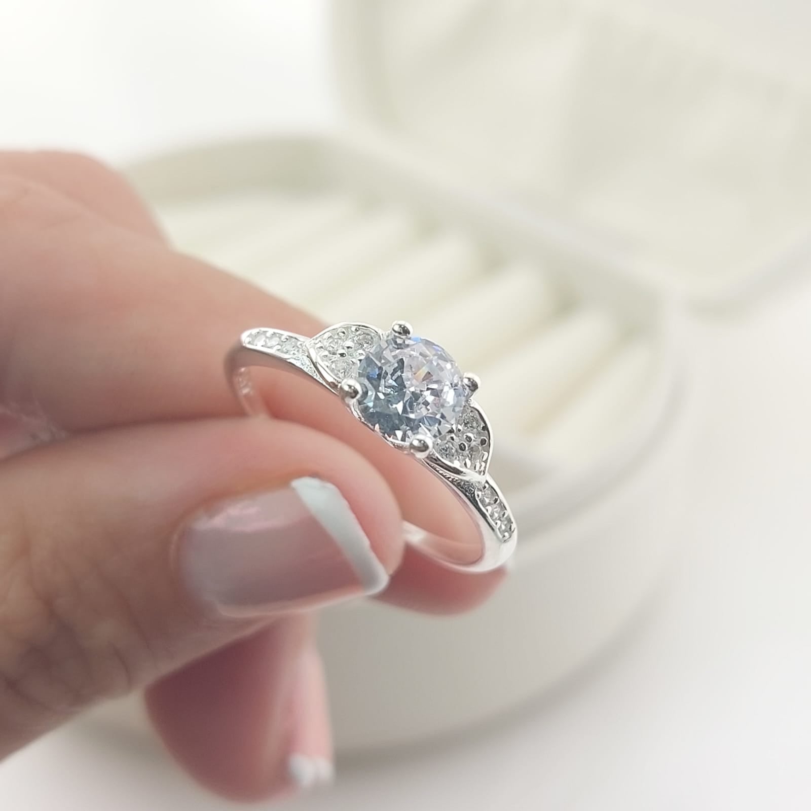 Anillo Compromiso CZ 6mm Plata 925 27270