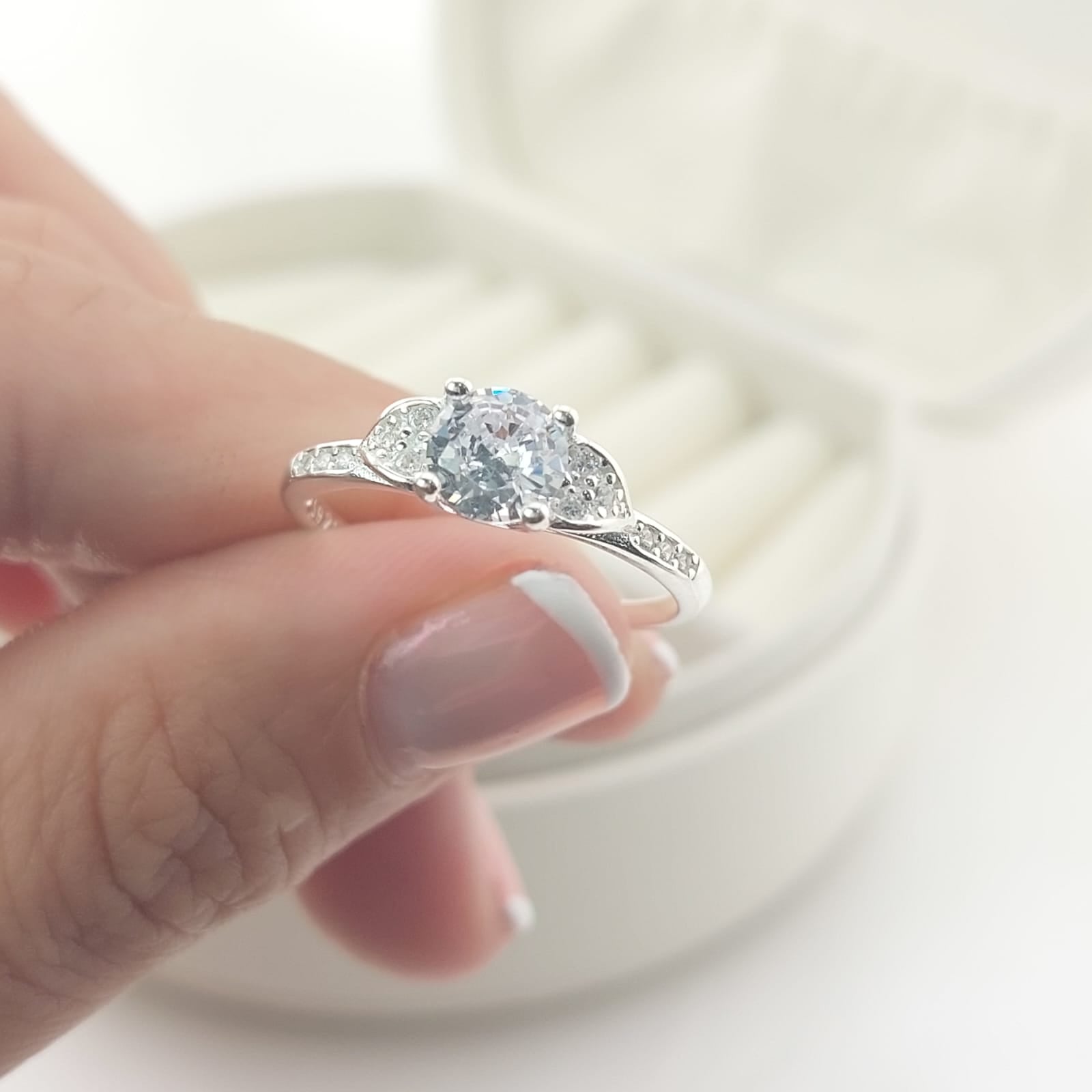 Anillo Compromiso CZ 6mm Plata 925 27270