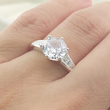 Anillo Compromiso CZ 8mm Plata 925 27268