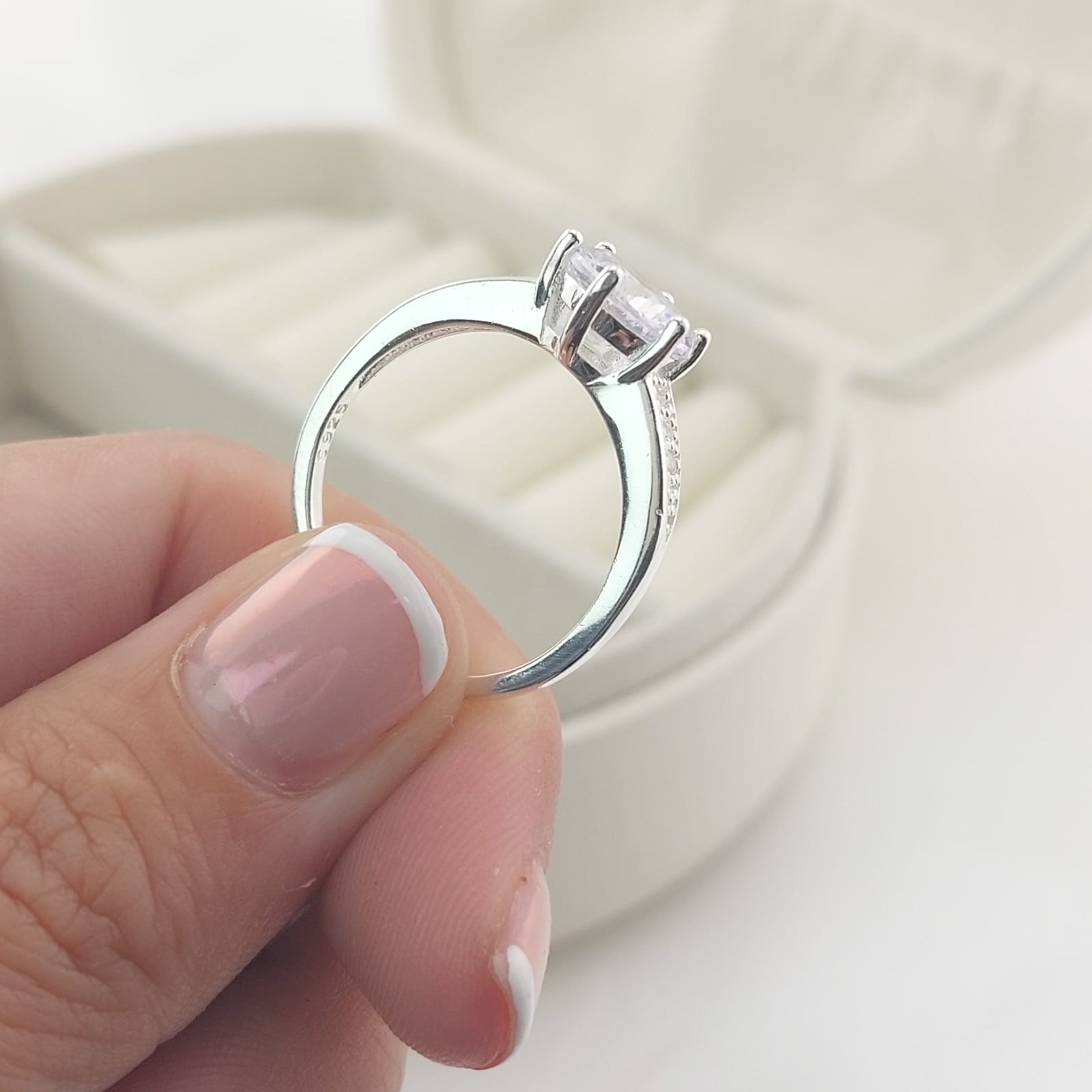 Anillo Compromiso CZ 8mm Plata 925 27268
