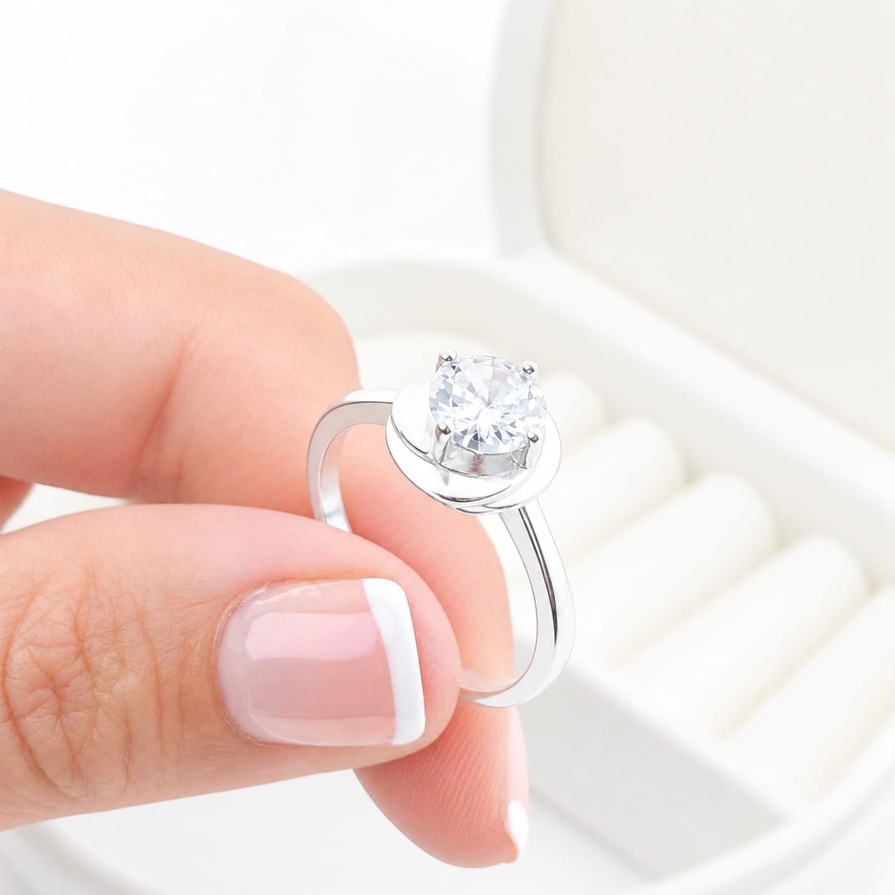 Anillo Compromiso CZ 6mm Plata 925 27271