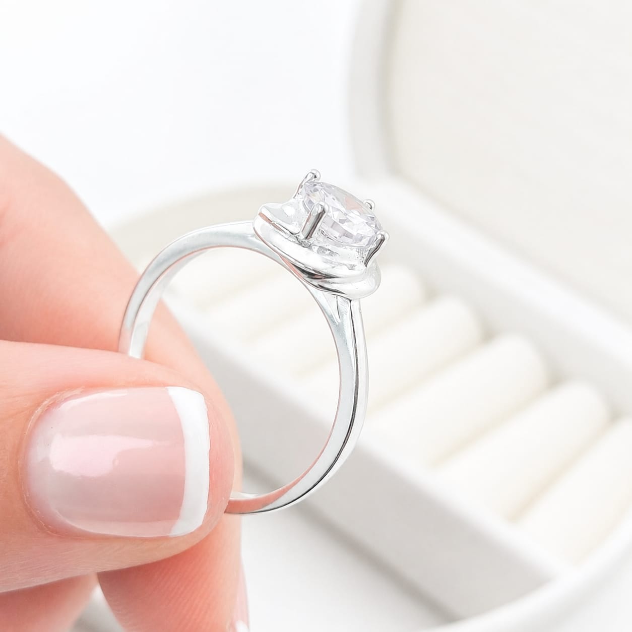 Anillo Compromiso CZ 6mm Plata 925 27271