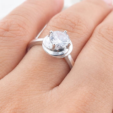 Anillo Compromiso CZ 6mm Plata 925 27271