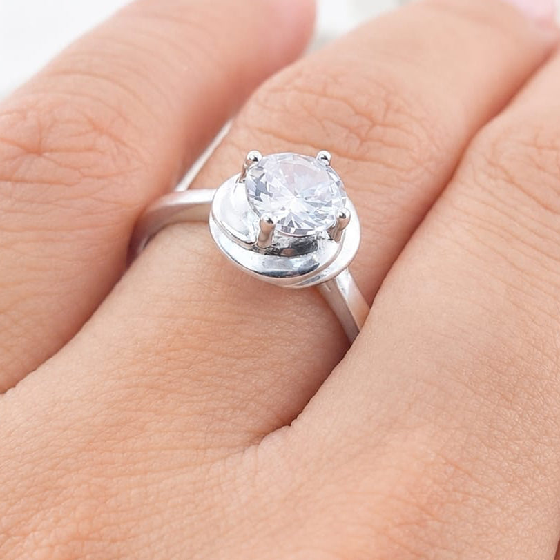 Anillo Compromiso CZ 6mm Plata 925 27271