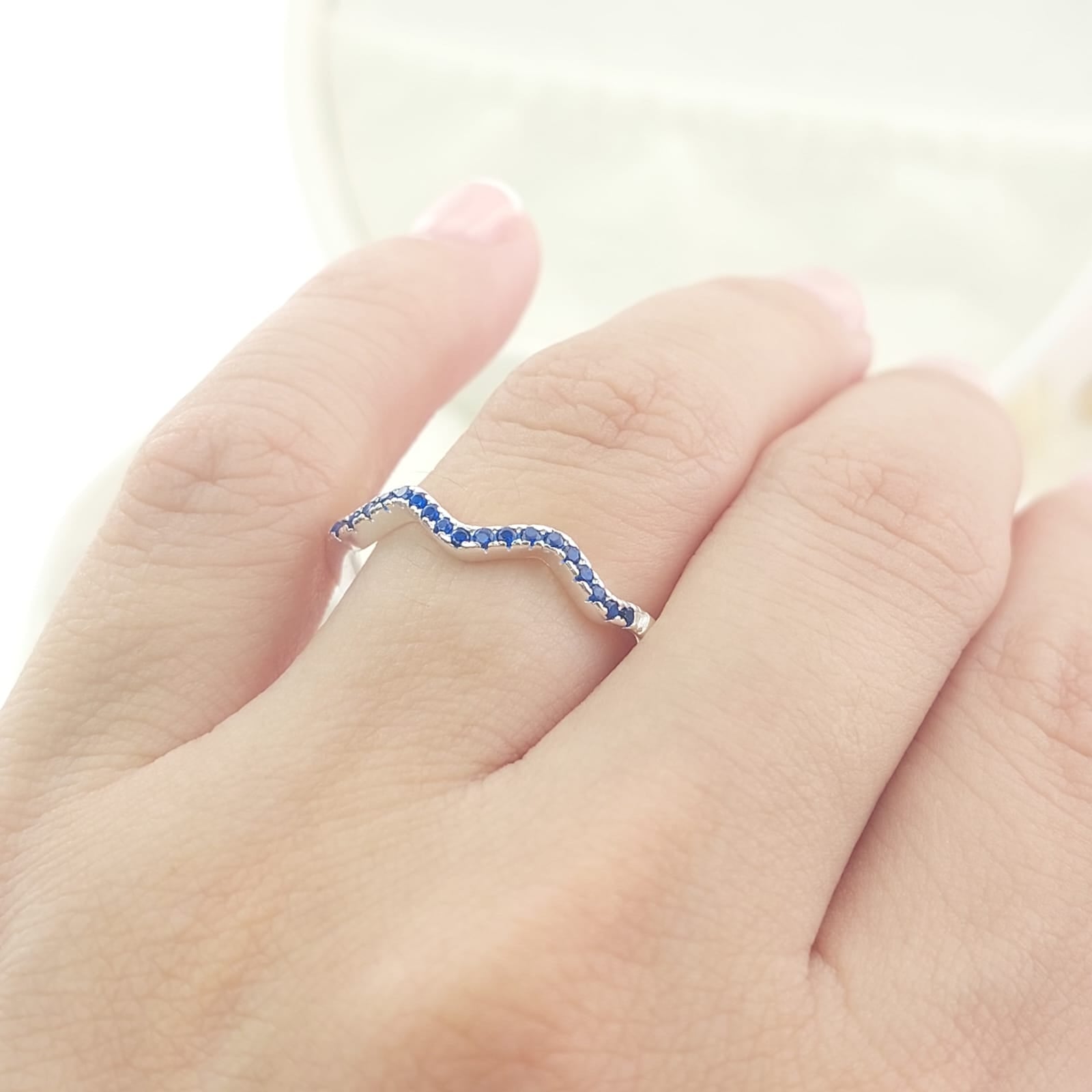 Anillo Casual Azul Plata 925 27273